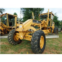 CAT 12H MOTOR GRADER, VIN/SN:4XM02536 - 14' MOLDBOARD, SCARFIER, CAB, A/C, 14.00-24 TIRES, METER REA