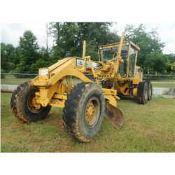 CAT 12H MOTOR GRADER, VIN/SN:4XM01027 - 14' MOLDBOARD, SCARIFIER, CAB, A/C, 14.00-24 TIRES, METER RE