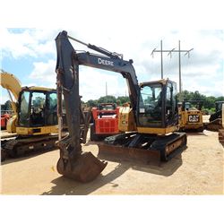 2014 JOHN DEERE 75G HYDRAULIC EXCAVATOR, VIN/SN:15107 - 7' STICK, 36'' BUCKET, THUMB, RUBBER TRACKS,