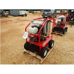 MAGNUM 4000 SERIES HOT WATER PRESSURE WASHER, GAS ENGINE, HOSE & WAND IN CONTAINER (B-4)