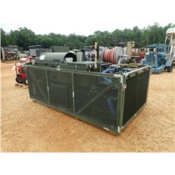 HEAT LINK STEAM CLEANER, - KUBOTA DIESEL, PUMP, HOSE REEK, MOUNTED IN HELI-BASKET, 2 CHEMICAL TANKS,