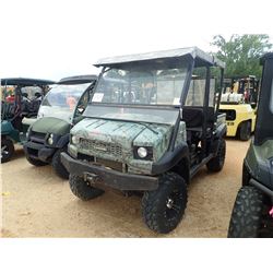 2009 KAWASAKI 4010 MULE, VIN/SN:JK1AFCS109B601301 - 4X4, GAS ENGINE, WINDSHIELD, CANOPY, DUMP BED, M