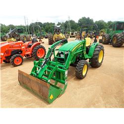 2015 JOHN DEERE 4105 FARM TRACTOR, VIN/SN:810228 - MFWD, 1 REMOTE, H165 FRONT END LOADER, BUCKET, GR