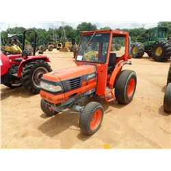 KUBOTA L4310D FARM TRACTOR, VIN/SN:72496 - MFWD, CANOPY, ROLLBAR, 355/8D20 REAR TURF TIRES, METER RE