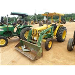 JOHN DEERE 5400 FARM TRACTOR, VIN/SN:440863 - 2 REMOTES, CANOPY, JOHN DEERE 520 FRONT LOADER ATTACHM