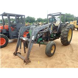 JOHN DEERE 2955 FARM TRACTOR, VIN/SN:687040 - 2 REMOTES, GL745 LOADER ATTACHMENT, ROLL BAR, 18.4-38 
