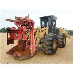 CAT 553 FELLER BUNCHER, VIN/SN:HA19436 - PRENTICE SH-48 SAW HEAD, CAB, A/C, 28L-26 TIRES, METER READ