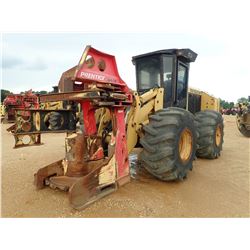 2010 CAT 553 FELLER BUNCHER, VIN/SN:HA19802 - PRENTICE SH-50 SAW HEAD, CAB, A/C, 28L-26 TIRES, METER