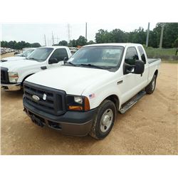 2007 FORD F250 PICKUP, VIN/SN:1FTNX20557EA47322 - EXTENDED CAB, V8 GAS ENGINE, A/T, ODOMETER READING