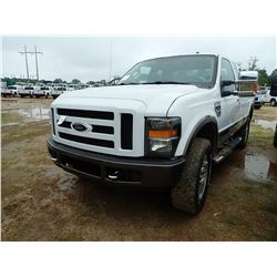 2008 FORD F250 PICKUP, VIN/SN:1FTSX20R88ED62901 - EXTENDED CAB, 4X4, POWER STROKE DIESEL ENGINE, A/T