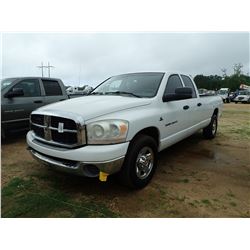 2006 DODGE RAM 2500 PICKUP, VIN/SN:3D7KR28CX6G234570 - CREW CAB, CUMMINS DIESEL ENGINE, A/T, ODOMETE