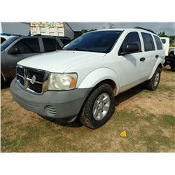 2007 DODGE DURANGO VIN/SN:1D8HB38P37F570776 - 4X4, V8 GAS, A/T, ODOMETER READING 93,589 MILES (COUNT