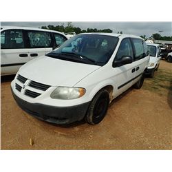 2006 DODGE CARAVAN CARGO VAN, VIN/SN:1D4GP21E86B511908 - V6 GAS, A/T, ODOMETER READING 69,602 MILES