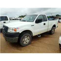 2007 FORD F150 PICKUP, VIN/SN:1FTRF14W77KB81400 - 4X4, GAS ENGINE, A/T, ODOMETER READING 185,264 MIL