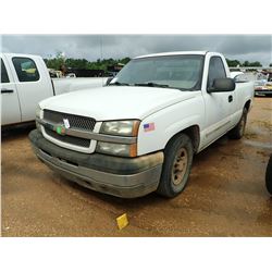 2004 CHEVROLET 1500 PICKUP, VIN/SN:1GCEC14V64Z185584 - 6 CYL GAS ENGINE, A/T, ODOMETER READING 164,9