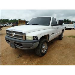 1996 DODGE RAM 2500 PICKUP, VIN/SN:1B7JF2621TJ134812 - 4X4, V8, GAS ENGINE, A/T, ODOMETER READING 71