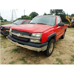 2003 CHEVROLET 2500 PICK UP, VIN/SN:1GCGC24U53Z278441 - GAS ENGINE, A/T