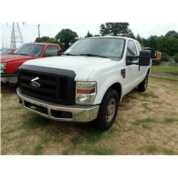 2008 FORD F250 PICK UP, VIN/SN:1FTSX20RX8EE46640 - EXT CAB, POWERSTROKE DIESEL ENGINE, A/T, ODOMETER