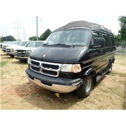 1998 DODGE RAM 1500 PASSENGER VAN, VIN/SN:2B6HB11X8WK124138 - V8 GAS, A/T, ODOMETER READING 113,904 