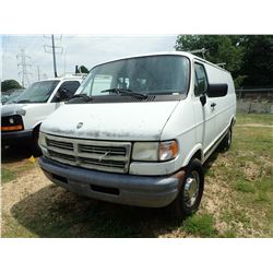1996 DODGE RAM 2500 CARGO VAN, VIN/SN:2B7HB21Y4TK141945 - GAS ENGINE, A/T, ODOMETER READING 301,075 