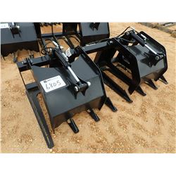 82" TINE GRAPPLE MANURE BRUSH/BUCKET, FITS SKID STEER LOADER (B5)