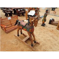 30" TEAKWOOD ROCKING HORSE (C-6)