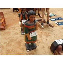 40" TEAKWOOD INDIAN SQUAW (C-6)