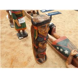 40" TEAKWOOD TOTEM POLE (C-6)