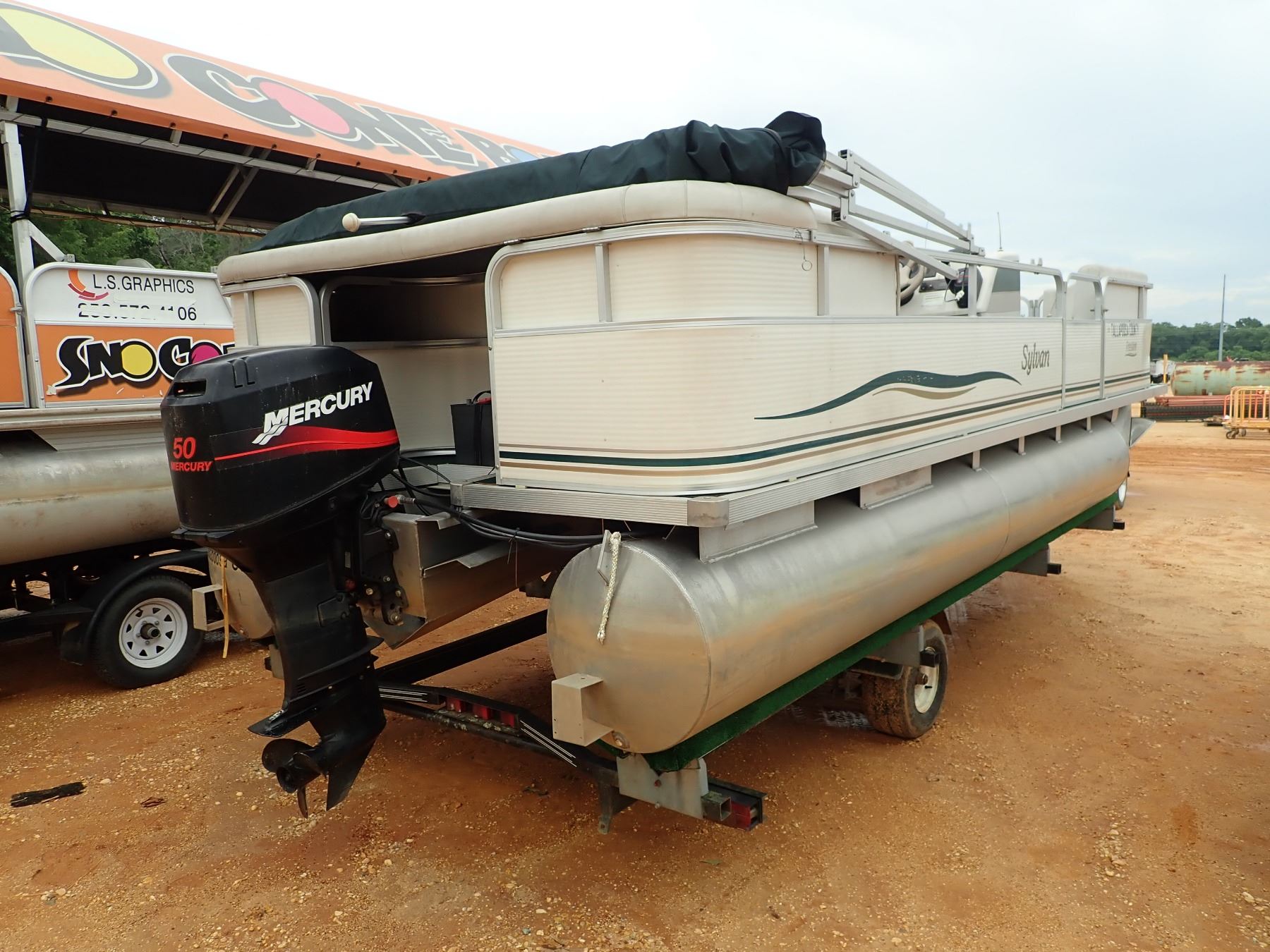 2002 SYLVAN FREEDOM PONTOON BOAT, VIN/SNSYL23523G102 20', MERCURY 50HP ENGINE, BIMINI TOP, S