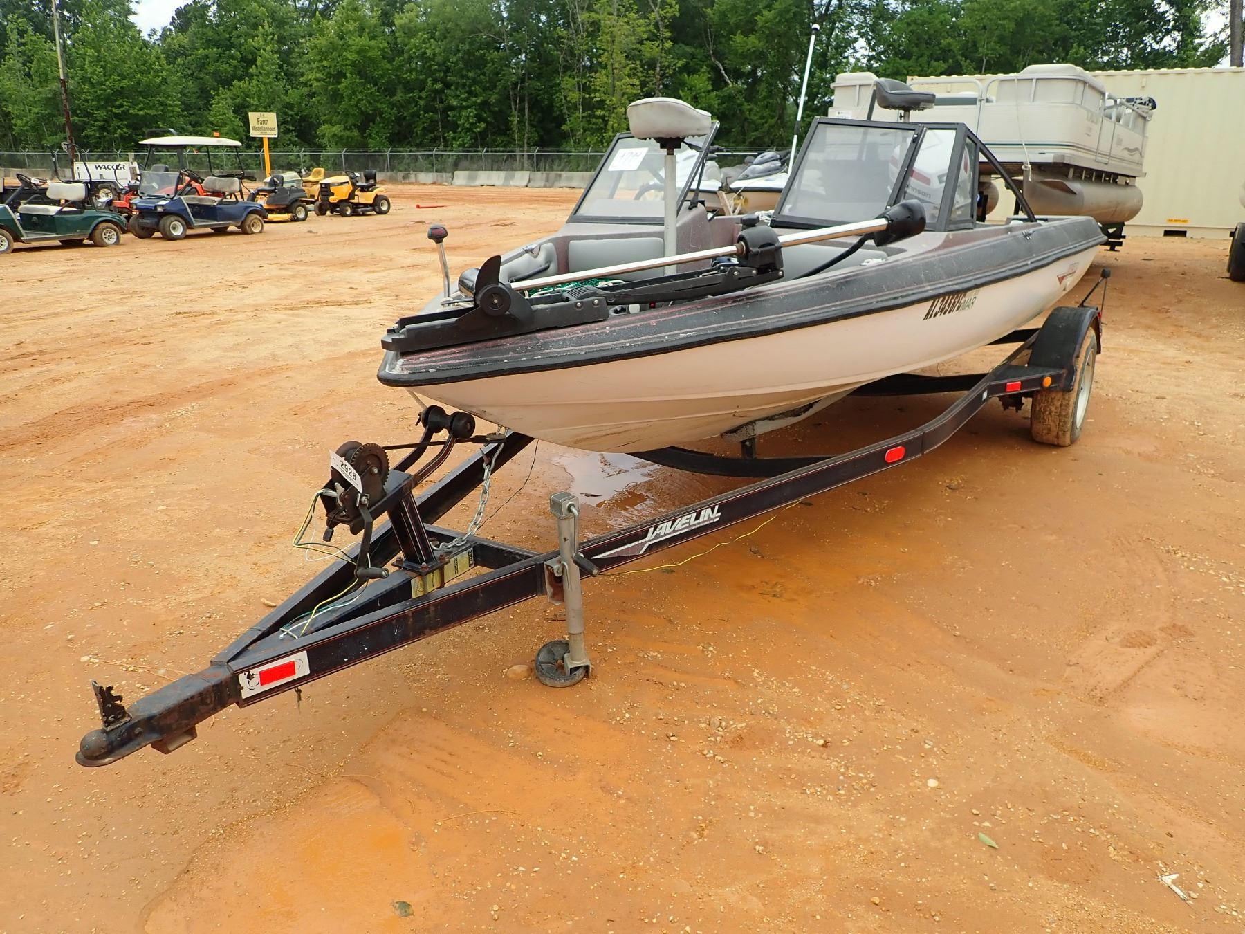 JAVELIN BOAT 90HP JOHNSON MOTOR, METER READING 220 HOURS J.M. Wood