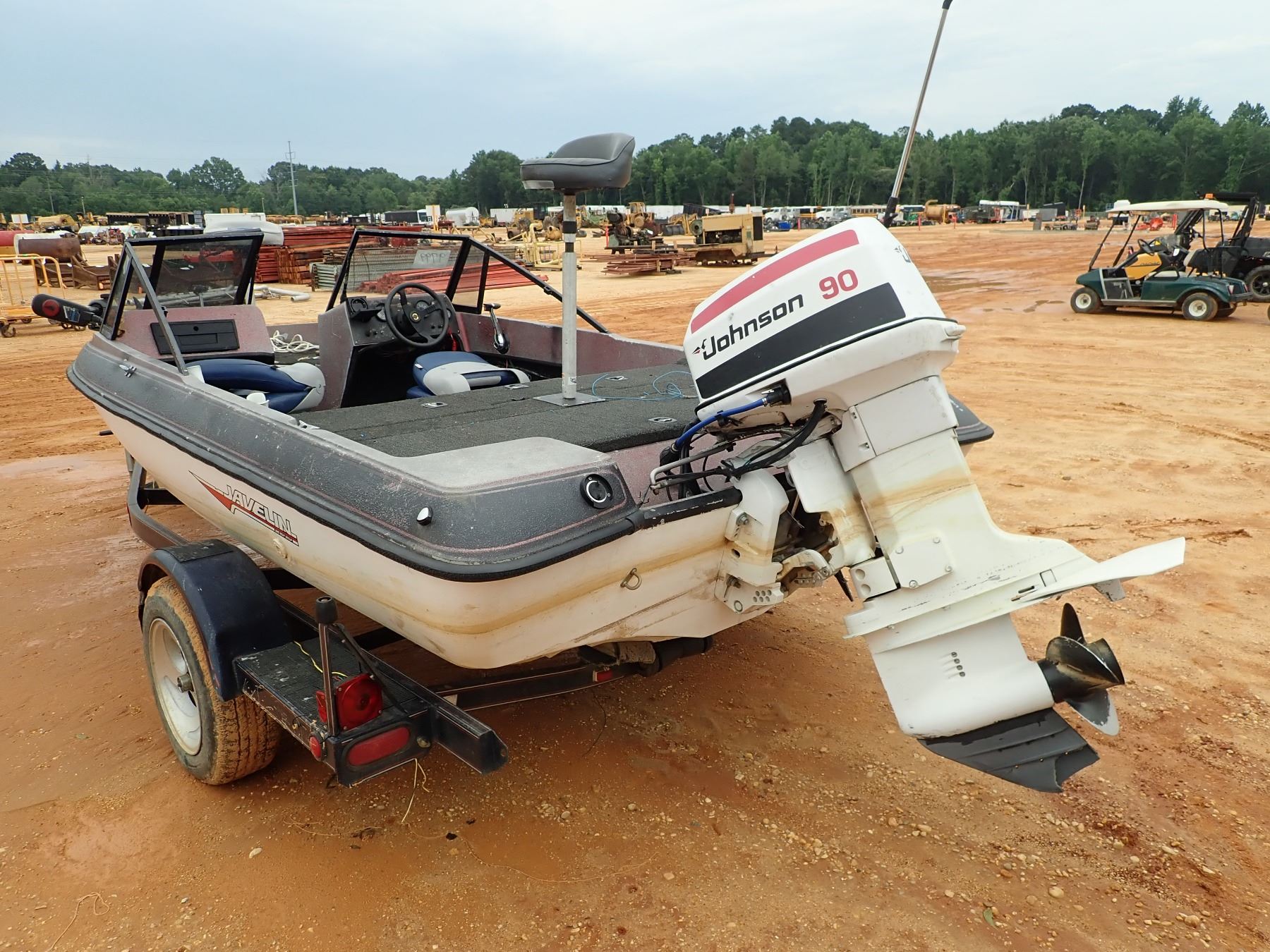 JAVELIN BOAT 90HP JOHNSON MOTOR, METER READING 220 HOURS J.M. Wood