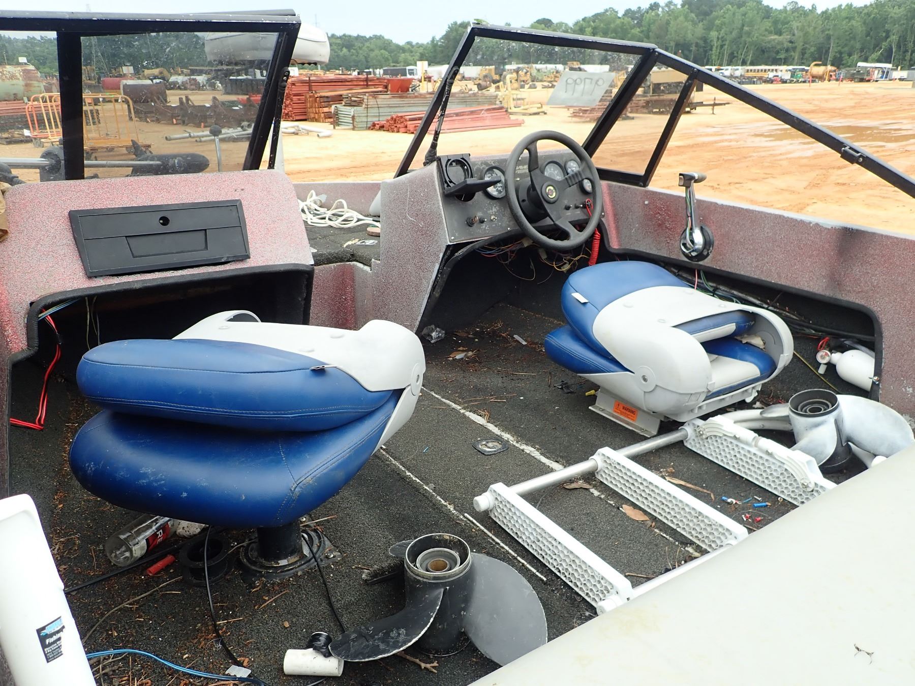 JAVELIN BOAT 90HP JOHNSON MOTOR, METER READING 220 HOURS