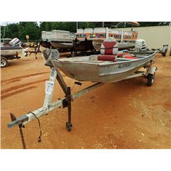 DURA CRAFT BOAT, - 14' ALUMINUM, 25HP JOHNSON OUTBOARD, MINNKOSTA TROLLING MOTOR, S/A, GALV TRAILER