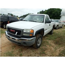 2006 GMC 2500HD PICKUP, VIN/SN:1GTHC24U26E165613 - V8 GAS ENGINE, A/T, ODOMETER READING 230,310 MILE