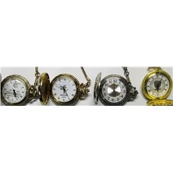 4 COMMEM POCKET WATCHES; STATUE