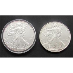 1997 & 2012 AMERICAN SILVER EAGLES