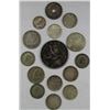 Image 2 : 12 SILVER FOREIGN COIN MIX + 3-SILVER BALBOA COINS