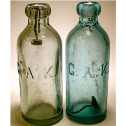 soda Bottles . G.A. K / 2 Items.  (89538)