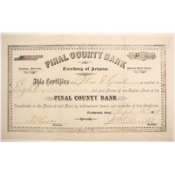 PInal County Bank Stock  (77022)