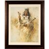 Image 1 : Native American with a Pipe - Print by Howard Terpning  (101015)