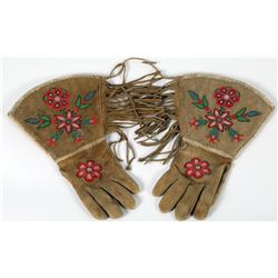 Fringed Beaded Gauntlet Gloves  (87509)