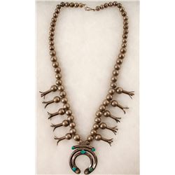 Vintage Navajo Squash Blossom Necklace  (90669)
