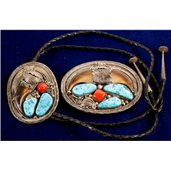 Navajo Matching Bolo & Belt buckle  (88207)