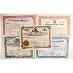 Western Railroad Stocks (5)  (89829)