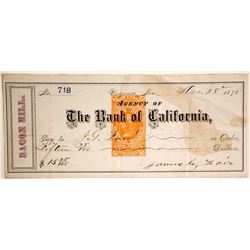 Bacon Mill Check with Fair Sig.  (89963)