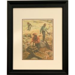 Panning Miners Color Print  (88577)