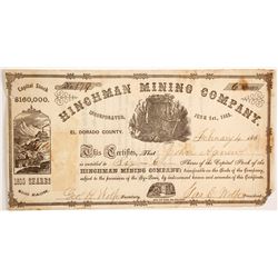 Hinchman Mining Company Stock  (90476)