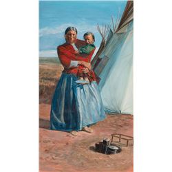 Frank Tenney Johnson-Mother and Child