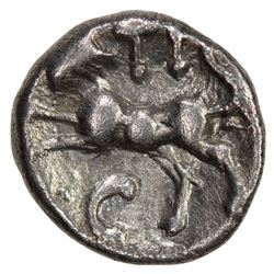 ANCIENT BRITAIN: ATREBATES AND REGNI: Tincommius, ca. 20 BC-5 AD, AR unit (1.22g), ND. EF