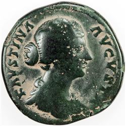 ROMAN EMPIRE: Faustina Junior, 146-176, AE sestertius (19.28g), SAECVLI FELICIT, VG